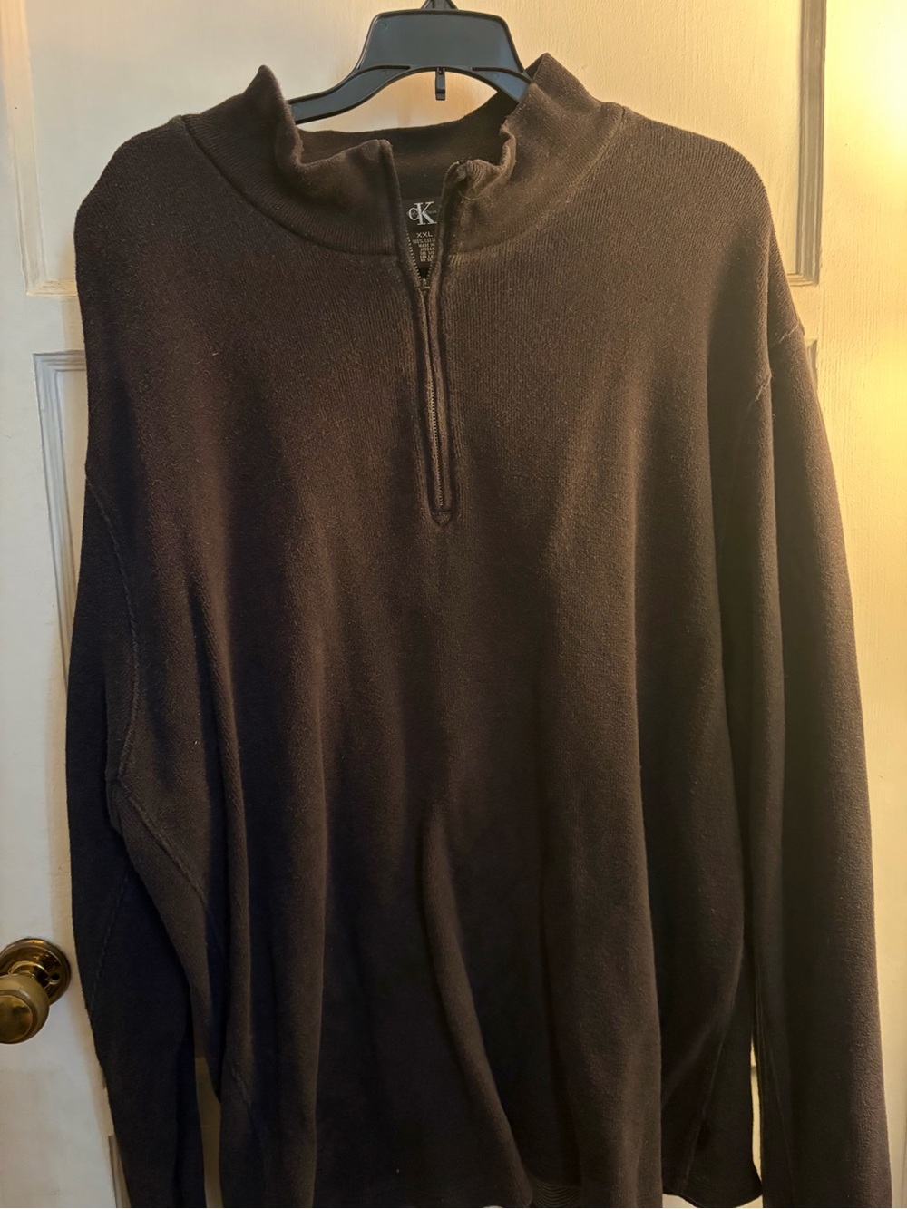 Calvin Klein Men's Black Quarter-Zip Sweater